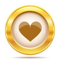 heart golden button
